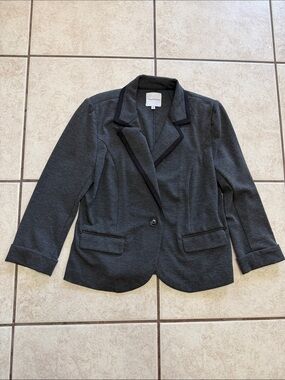Catherine Malandrino Dark Gray Blazer with Black Trim